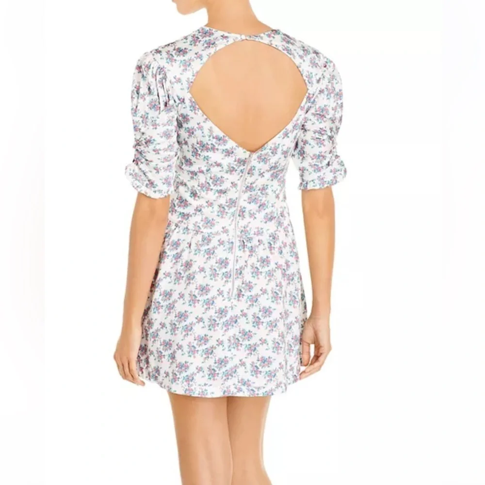 New For Love & Lemons Taggart Floral Print Mini Dress White NWT - Picture 16 of 16